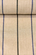 1 Yard Linen Novelty Herringbone Yarn Dyed Stripe Fabric Softened Color Navy 54" Width