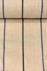 1 Yard Linen Novelty Herringbone Yarn Dyed Stripe Fabric Softened Color Navy 54" Width