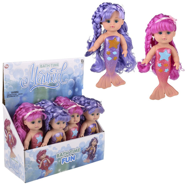 Mermaid Bath Time Doll 9" (6 Pc Display)