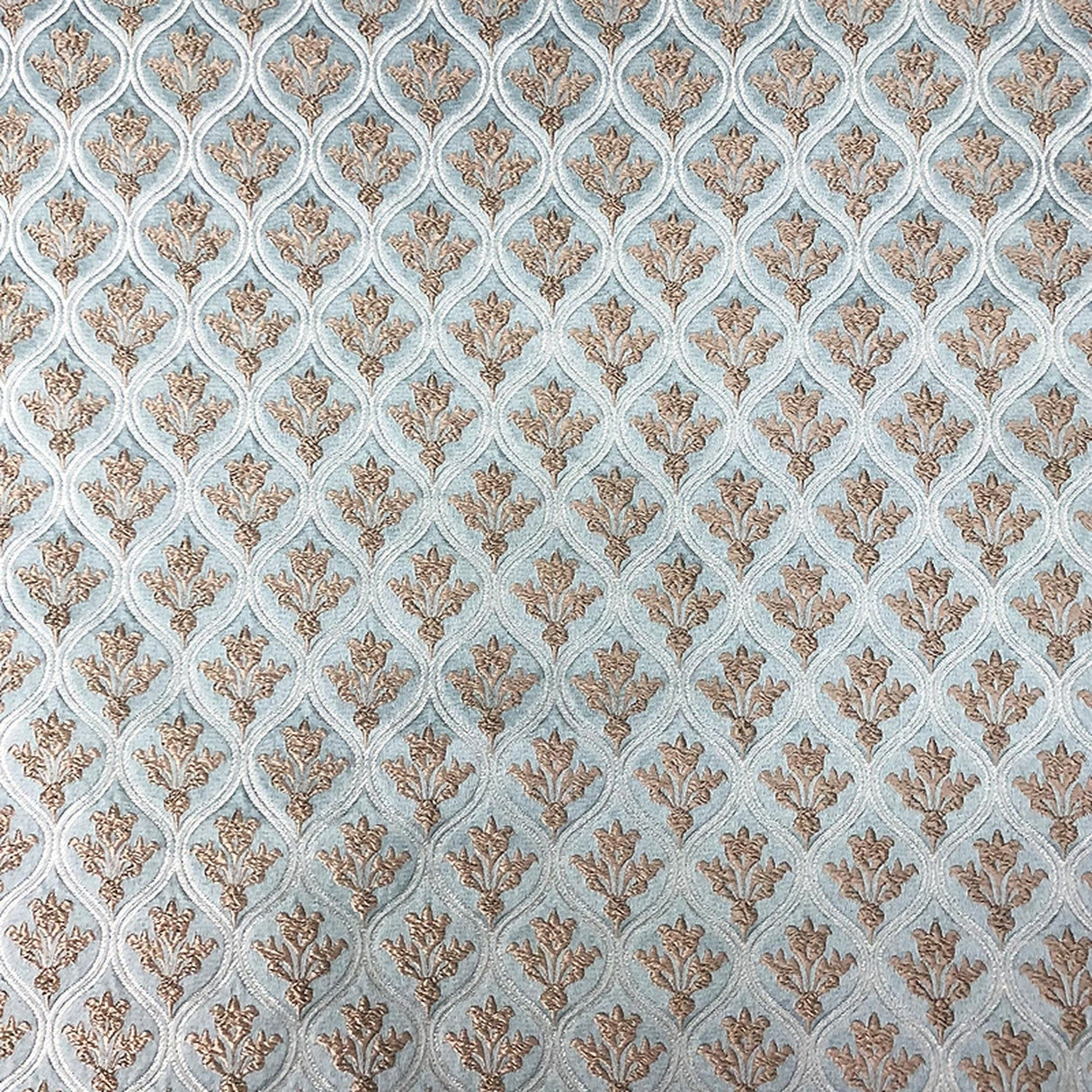Dominic Polyester Fabric - Two-Toned Floral Jacquard, 55" Width (1 Yard)
