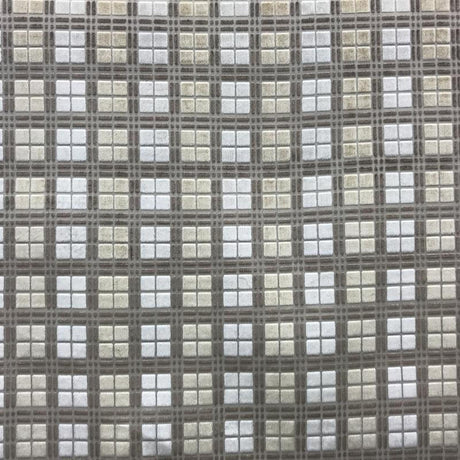 Domino Square Cut Velvet Polyester Fabric - Multi Color Square Pattern, 55" Width (1 Yard)