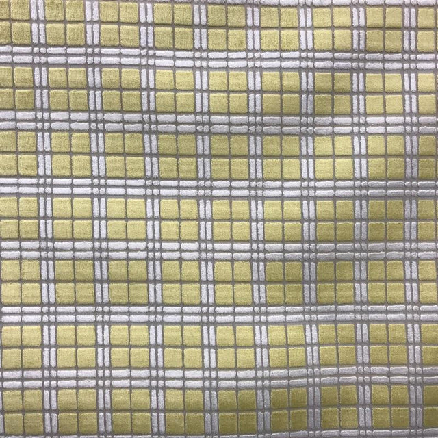 Domino Square Cut Velvet Polyester Fabric - Multi Color Square Pattern, 55" Width (1 Yard)