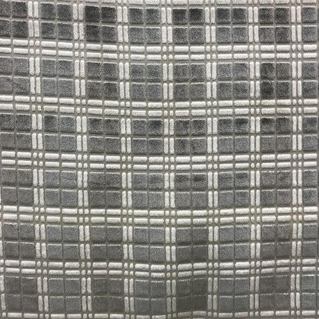 Domino Square Cut Velvet Polyester Fabric - Multi Color Square Pattern, 55" Width (1 Yard)