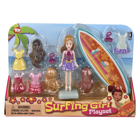 Surfing Girl Figurine Playset