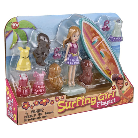 Surfing Girl Figurine Playset