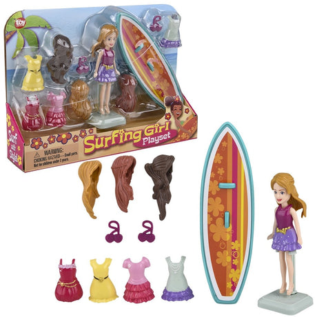 Surfing Girl Figurine Playset