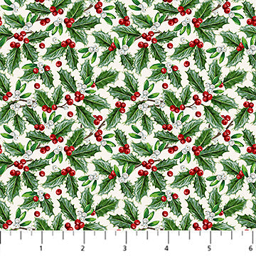 Quilting Cotton Highland Heart Christmas Floral Northcott