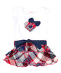 Girl Plaid Ruffles Dress Cotton Fabric - Red Plaid, Sleeveless, Embroidery, 6M/9M To 24M (1 Piece)