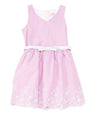 Girl Striped Dress With White Belt - Girls Dresses Fabric, Blue, Red, Pink, Denim, Striped, Sleeveless, White Belt (1 Piece)
