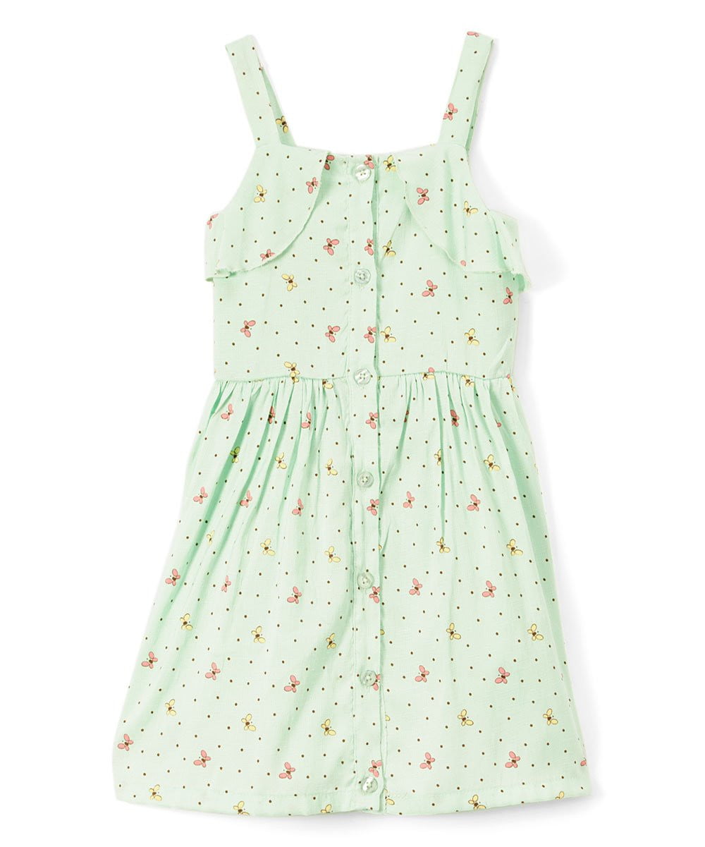 Girl Butterfly Dress - Girls Dress, Butterfly Print, Mint, Blue, Pink (1 Piece)