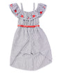 High Low Romper Dress - Grey, Girls Dress, 5-8 (1 Piece)