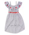 High Low Romper Dress - Grey, Girls Dress, 5-8 (1 Piece)