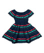 Traditional Mexican Cinco De Mayo Fiesta Dress Cotton Fabric - Black, Girls Dress, Sizes 2-14 (1 Piece)