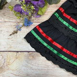 Traditional Mexican Cinco De Mayo Fiesta Dress Cotton Fabric - Black, Girls Dress, Sizes 2-14 (1 Piece)