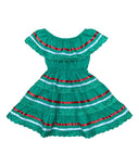 Traditional Mexican Cinco De Mayo Fiesta Dress - Green X, Girls Dress, Sizes 2-14 (1 Piece)