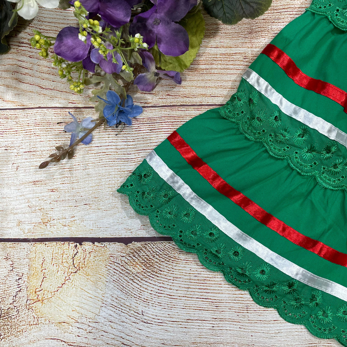 Traditional Mexican Cinco De Mayo Fiesta Dress - Green X, Girls Dress, Sizes 2-14 (1 Piece)