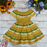 Honey Traditional Mexican Fiesta Dress - Honey, Traditional Mexican Style, Sizes 2-14 (1 Piece)