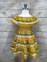 Honey Traditional Mexican Fiesta Dress - Honey, Traditional Mexican Style, Sizes 2-14 (1 Piece)