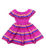 Traditional Mexican Cinco De Mayo Fiesta Dress - Pink, Girls Dress (Sizes 2-14)