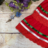Girl's Red X Traditional Mexican Cinco De Mayo Fiesta Dress - Red, Traditional Mexican Style, Sizes 2-14 (1 Piece)