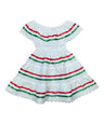 Girl's White Traditional Mexican Cinco De Mayo Fiesta Dress - White, Traditional Mexican Fiesta Style, Sizes 2-14 (1 Piece)