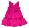 Girl Ruffle Dress With Flower Cotton Blend Fabric - Coral, Fuchsia, Periwrinkle, Mint, Ruffle, 2-8 (1 Piece)