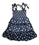 Girl Chiffon Dress Polka Dots A - Chiffon Fabric, Polka Dots, Purple, Black, Mint, 5-14 (1 Piece)