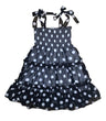 Girl Chiffon Dress Polka Dots A - Chiffon Fabric, Polka Dots, Purple, Black, Mint, 5-14 (1 Piece)