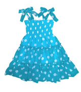 Girl Chiffon Dress Polka Dots A - Chiffon Fabric, Polka Dots, Purple, Black, Mint, 5-14 (1 Piece)