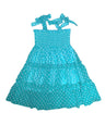 Girl Chiffon Dress Chiffon Fabric - Polka Dots B, Mint, Pink, Purple, Red, 2-8 (1 Piece)