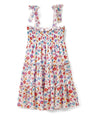 Girl Chiffon Dress Chiffon Fabric - Blooming Floral Pattern, Birdies Or Purple Rose, Straps (1 Dress)
