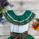 Unik Girl's Fancy Traditional Mexican Cinco De Mayo Fiesta Dress - Colorful Embroidered Fiesta Dress, Size 4-14 (1 Piece)