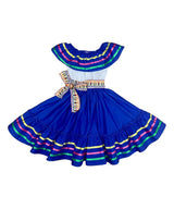 Unik Girl's Fancy Traditional Mexican Cinco De Mayo Fiesta Dress - Colorful Embroidered Fiesta Dress, Size 4-14 (1 Piece)
