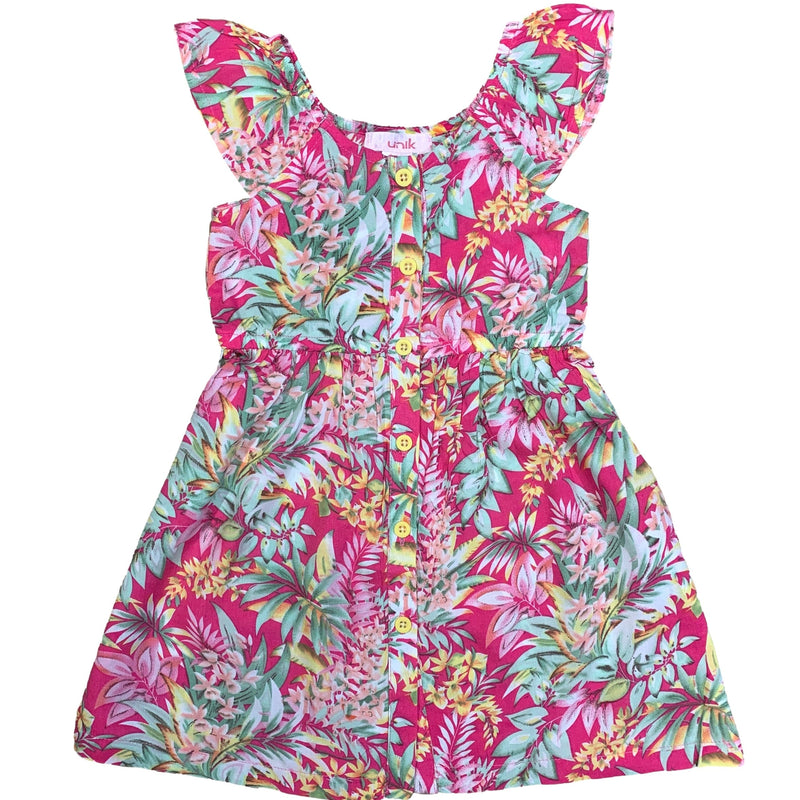 Rayon Flower Dress Rayon Fabric - Pink Hawaii, Purple Mistery, Red Floral, Girls Dress, Sizes 2-8 (1 Piece)