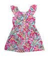 Rayon Flower Dress Rayon Fabric - Pink Hawaii, Purple Mistery, Red Floral, Girls Dress, Sizes 2-8 (1 Piece)