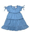 Girl Denim Dress 100 Percent Cotton Fabric - Polka Dots, Chambray, Leaf, Diamond, Floral, Colorful Pattern, Sizes 2-8 (1 Piece)