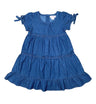 Girl Denim Dress 100 Percent Cotton Fabric - Polka Dots, Chambray, Leaf, Diamond, Floral, Colorful Pattern, Sizes 2-8 (1 Piece)