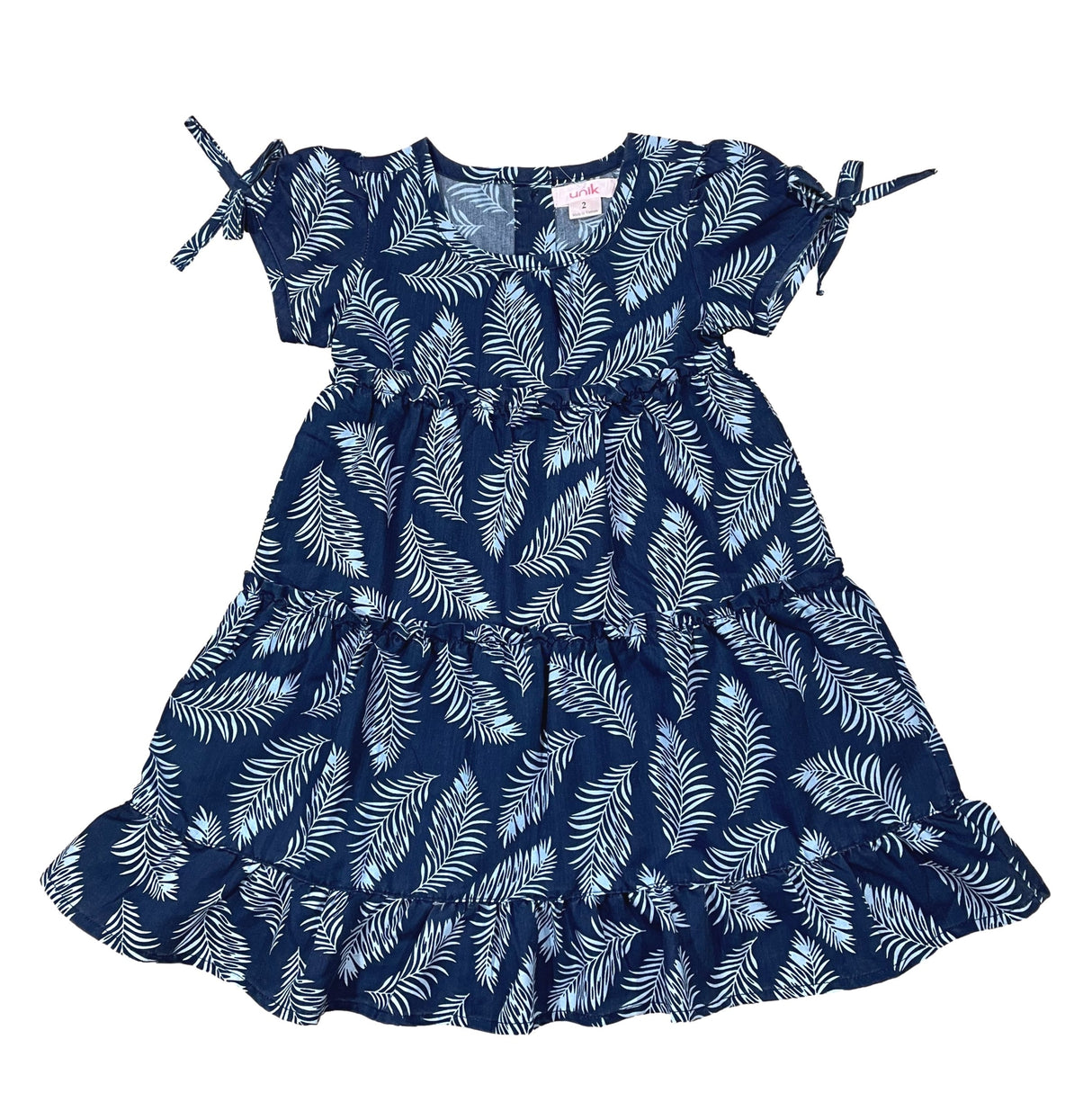 Girl Denim Dress 100 Percent Cotton Fabric - Polka Dots, Chambray, Leaf, Diamond, Floral, Colorful Pattern, Sizes 2-8 (1 Piece)