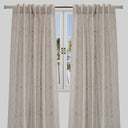 Bailey Curtain Panels Polyester Fabric - Embroidered Geometric Pattern, Beige, 54" X 96", Rod Pocket (Sold By The Pair)