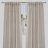 Bailey Curtain Panels Polyester Fabric - Embroidered Geometric Pattern, Beige, 54" X 96", Rod Pocket (Sold By The Pair)