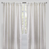 Bailey Curtain Panels Polyester Fabric - Embroidered Geometric Pattern, Beige, 54" X 96", Rod Pocket (Sold By The Pair)
