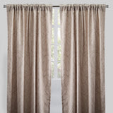 Bailey Curtain Panels Polyester Fabric - Embroidered Geometric Pattern, Beige, 54" X 96", Rod Pocket (Sold By The Pair)
