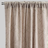Bailey Curtain Panels Polyester Fabric - Embroidered Geometric Pattern, Beige, 54" X 96", Rod Pocket (Sold By The Pair)
