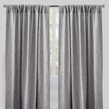 Bailey Curtain Panels Polyester Fabric - Embroidered Geometric Pattern, Beige, 54" X 96", Rod Pocket (Sold By The Pair)