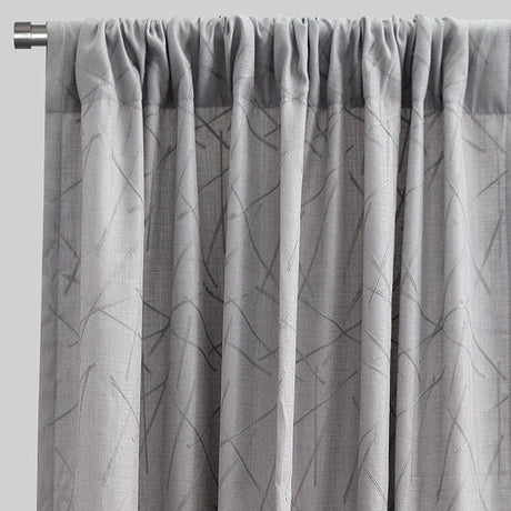 Bailey Curtain Panels Polyester Fabric - Embroidered Geometric Pattern, Beige, 54" X 96", Rod Pocket (Sold By The Pair)