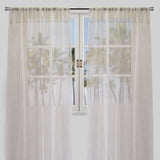 Balia Polyester Sheer Curtain Fabric - Ivory Net-Like Sequins, 54" X 96" Rod Pocket (2 Panels)