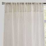 Balia Polyester Sheer Curtain Fabric - Ivory Net-Like Sequins, 54" X 96" Rod Pocket (2 Panels)