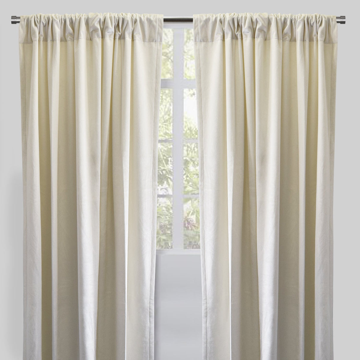 Calypso Velvet Fabric - Solid Pewter, 54" X 84" (2 Panels)