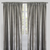 Calypso Velvet Fabric - Solid Pewter, 54" X 84" (2 Panels)