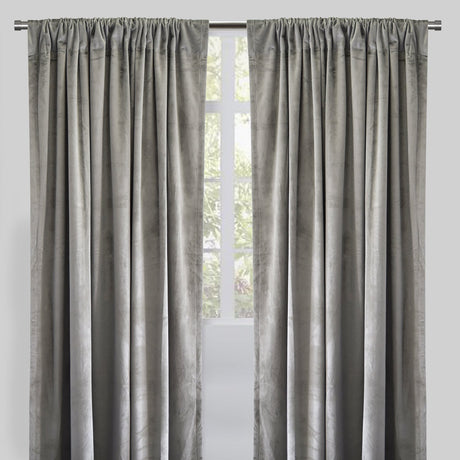 Calypso Velvet Fabric - Solid Pewter, 54" X 84" (2 Panels)